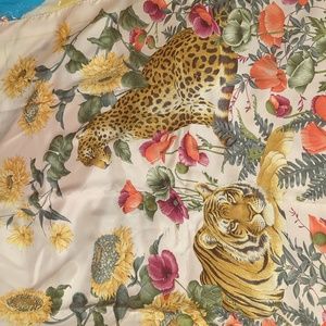100% silk Salvatore Ferragamo tiger series with vibrant colors